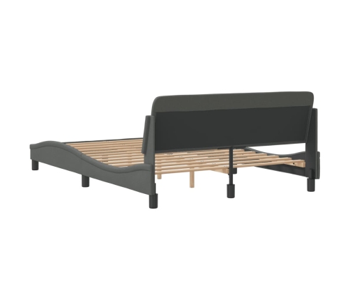Cama sin colchón tela gris oscuro 140x190 cm