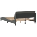Cama sin colchón tela gris oscuro 140x190 cm