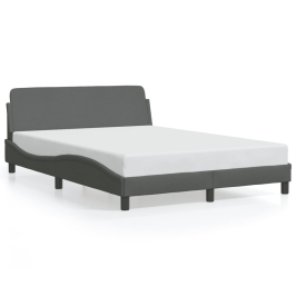 Cama sin colchón tela gris oscuro 140x190 cm