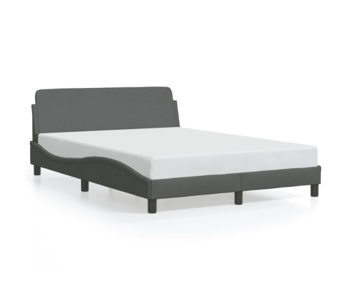 Cama sin colchón tela gris oscuro 140x190 cm