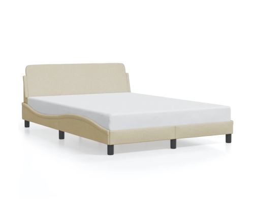 Cama sin colchón tela color crema 140x190 cm