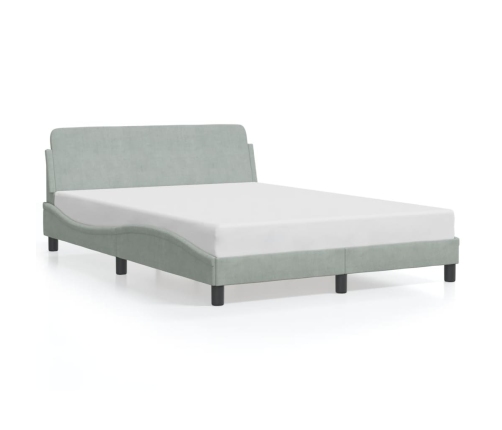 Estructura de cama sin colchón terciopelo gris claro 140x190 cm