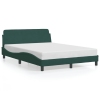 Estructura cama sin colchón terciopelo verde oscuro 140x190 cm