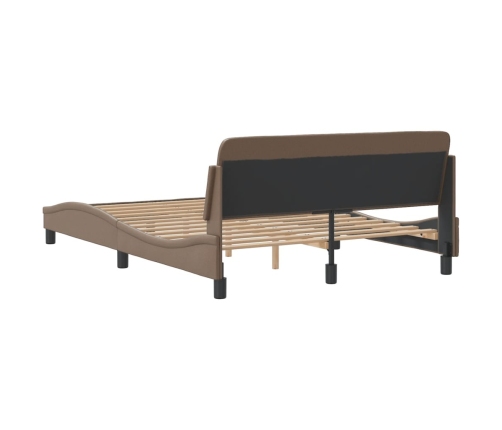 Estructura cama sin colchón cuero sintético capuchino 140x190cm