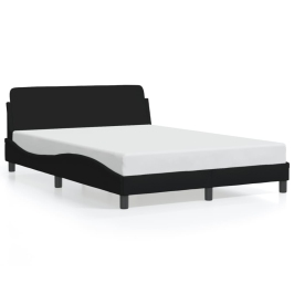 Cama sin colchón tela negro 140x200 cm