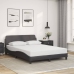 vidaXL Estructura de cama con cabecero cuero sintético gris 140x200cm