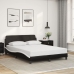 vidaXL Estructura cama cabecero cuero sintético negro blanco 140x200cm