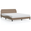 vidaXL Estructura de cama cabecero cuero sintético capuchino 160x200cm