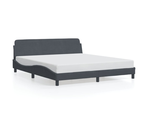 Estructura de cama sin colchón terciopelo gris oscuro 180x200cm