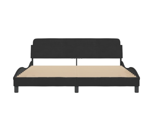 Estructura de cama sin colchón terciopelo negro 180x200 cm