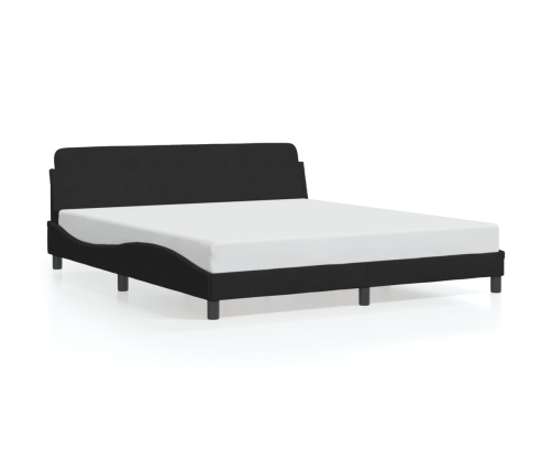 Estructura de cama sin colchón terciopelo negro 180x200 cm