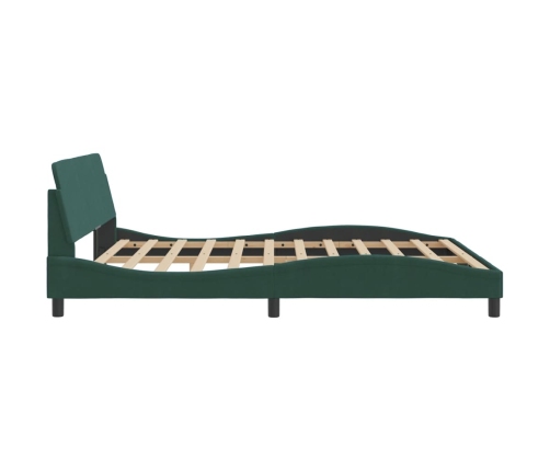 Estructura cama sin colchón terciopelo verde oscuro 180x200 cm