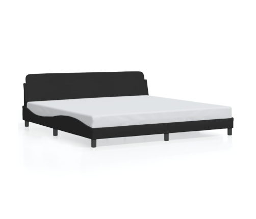 Cama sin colchón tela negro 200x200 cm