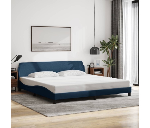 Cama sin colchón tela azul 200x200 cm