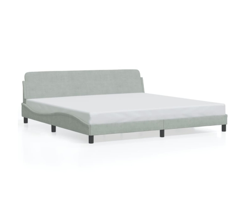 Estructura de cama sin colchón terciopelo gris claro 200x200 cm