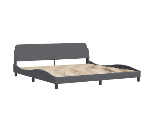 Estructura cama sin colchón terciopelo gris oscuro 200x200 cm