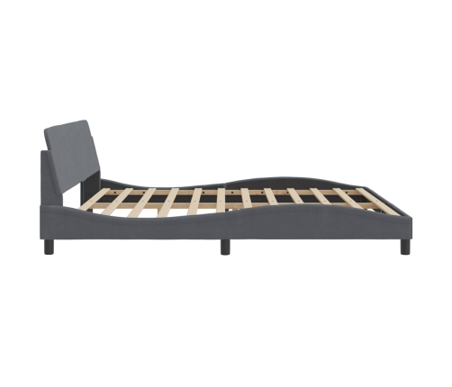 Estructura cama sin colchón terciopelo gris oscuro 200x200 cm