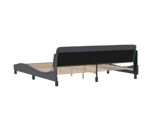 Estructura cama sin colchón terciopelo gris oscuro 200x200 cm