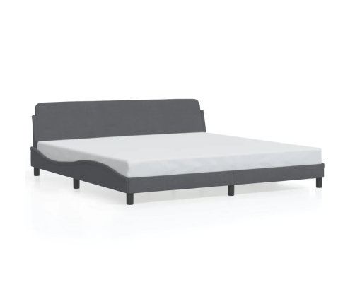 Estructura cama sin colchón terciopelo gris oscuro 200x200 cm