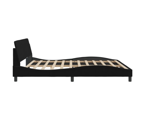 Estructura cama sin colchón terciopelo negro 200x200 cm