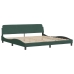 Estructura cama sin colchón terciopelo verde oscuro 200x200 cm