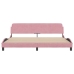 Estructura cama sin colchón terciopelo rosa 200x200 cm