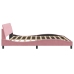 Estructura cama sin colchón terciopelo rosa 200x200 cm