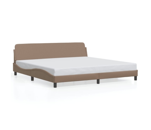 Estructura cama sin colchón cuero sintético capuchino 200x200cm