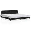 Cama sin colchón cuero sintético negro blanco 200x200 cm