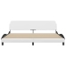 Cama sin colchón cuero sintético blanco negro 200x200 cm