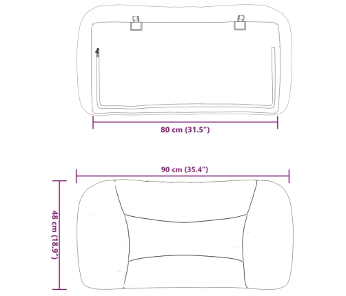 Cabecero de cama acolchado tela gris claro 80 cm