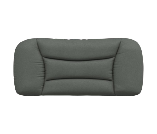 Cabecero de cama acolchado tela gris oscuro 80 cm