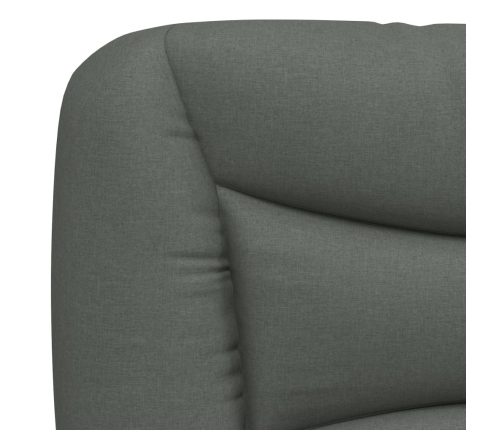 Cabecero de cama acolchado tela gris oscuro 80 cm