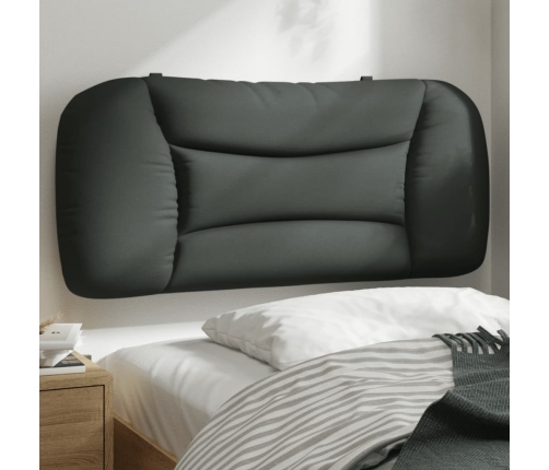 Cabecero de cama acolchado tela gris oscuro 80 cm