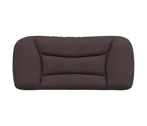 Cabecero de cama acolchado tela marrón oscuro 80 cm