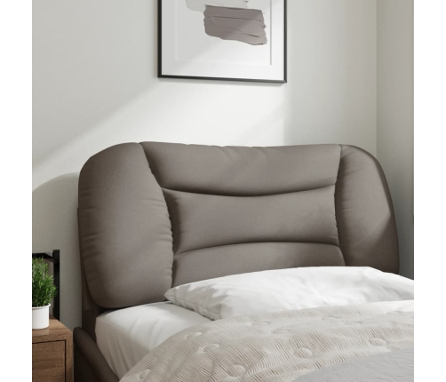 Cabecero de cama acolchado tela gris taupé 80 cm