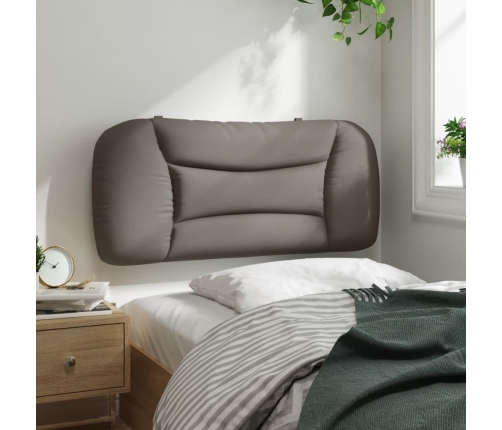 vidaXL Cabecero de cama acolchado tela gris taupé 80 cm