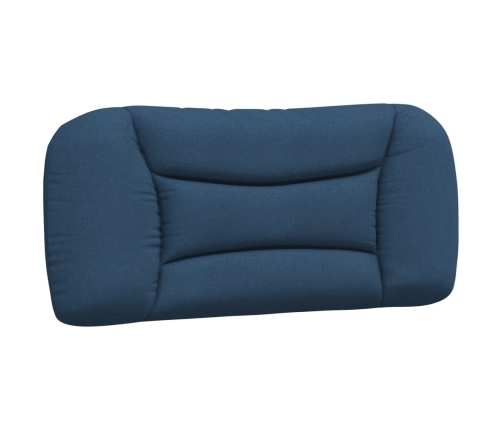 Cabecero de cama acolchado tela azul 80 cm