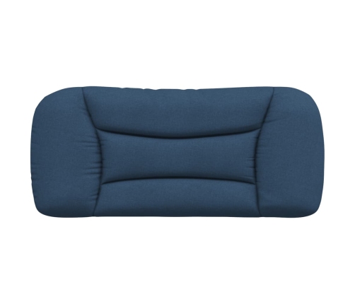 Cabecero de cama acolchado tela azul 80 cm