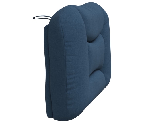 Cabecero de cama acolchado tela azul 80 cm