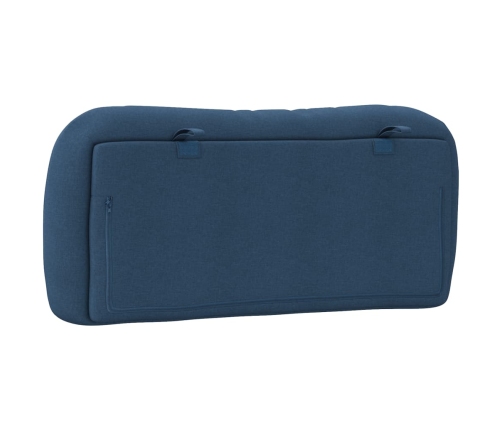 Cabecero de cama acolchado tela azul 80 cm