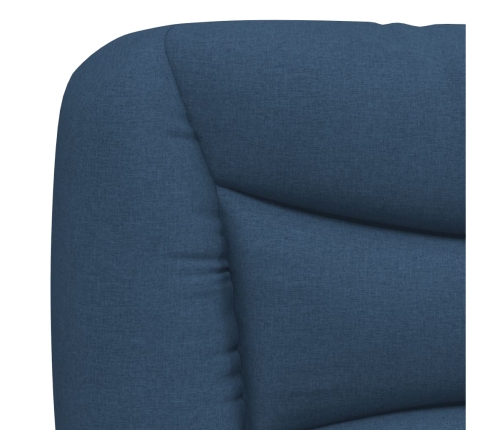 Cabecero de cama acolchado tela azul 80 cm