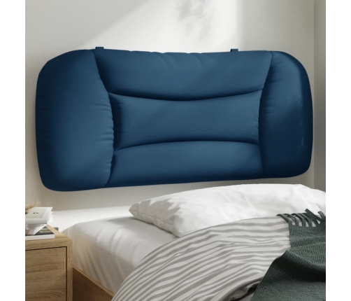 Cabecero de cama acolchado tela azul 80 cm