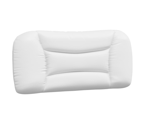 Cabecero de cama acolchado cuero sintético blanco 80 cm