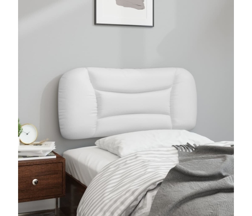 Cabecero de cama acolchado cuero sintético blanco 80 cm