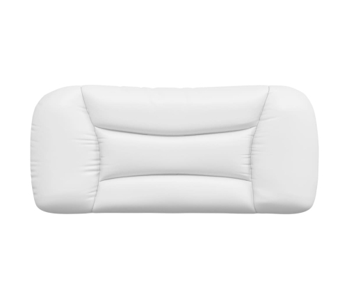 Cabecero de cama acolchado cuero sintético blanco 80 cm