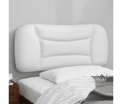 Cabecero de cama acolchado cuero sintético blanco 80 cm