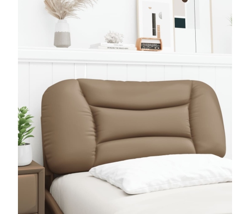 Cabecero de cama acolchado cuero sintético capuchino 80 cm