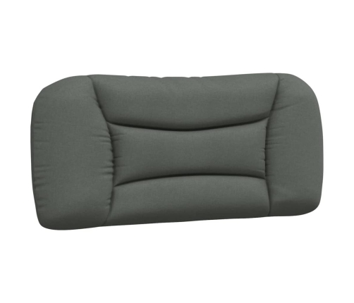 Cabecero de cama acolchado tela gris oscuro 90 cm