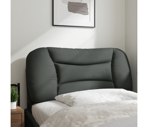 Cabecero de cama acolchado tela gris oscuro 90 cm